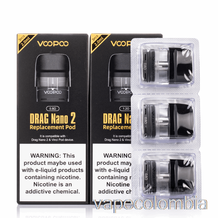 Vape Recargable Voopoo Drag Nano 2 Cápsulas De Repuesto 0.8ohm Drag Nano Cartucho